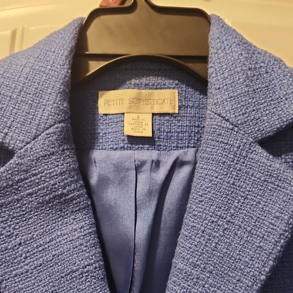Petite Sophisticate Royal Blue Textured Blazer - Picture 2 of 3